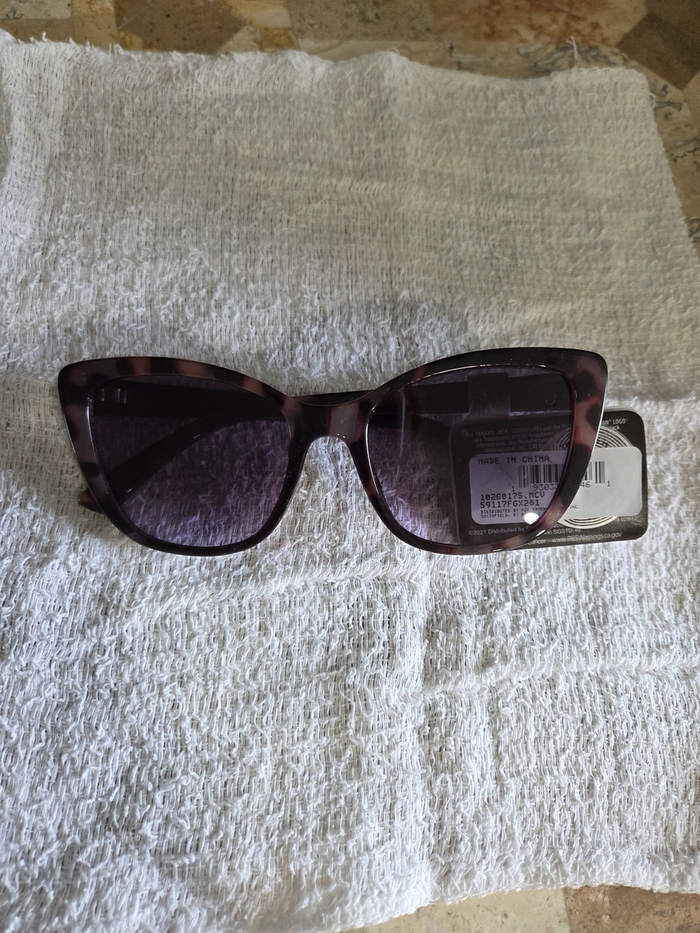 Panama Jack Purple Tortoise Cat-Eye Sunglasses 100% UVA/UVB protection